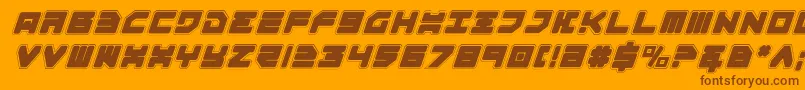 Omega3ProItalic Font – Brown Fonts on Orange Background