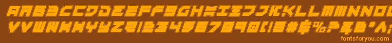 Omega3ProItalic Font – Orange Fonts on Brown Background