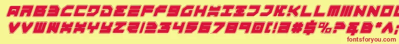 フォントOmega3ProItalic – 赤い文字の黄色い背景