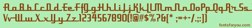 Шрифт Uppenarmsnf – коричневые шрифты на зелёном фоне