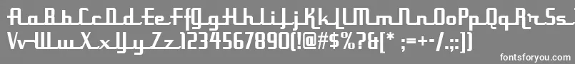 フォントUppenarmsnf – 灰色の背景に白い文字