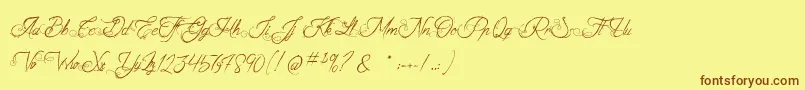 TheFabulousOrchestra Font – Brown Fonts on Yellow Background