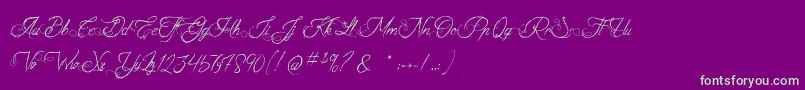 TheFabulousOrchestra Font – Green Fonts on Purple Background