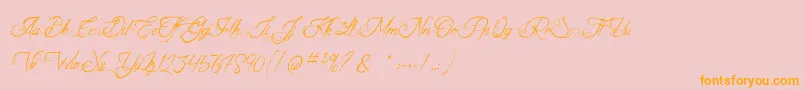 TheFabulousOrchestra-Schriftart – Orangefarbene Schriften auf rosa Hintergrund