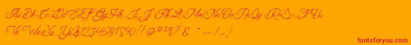 TheFabulousOrchestra Font – Red Fonts on Orange Background