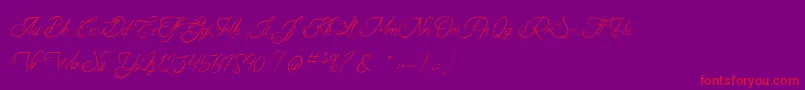 TheFabulousOrchestra-Schriftart – Rote Schriften auf violettem Hintergrund