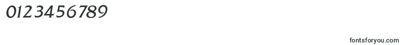 フォントQuadratserialLightItalic – 数字と数値のためのフォント