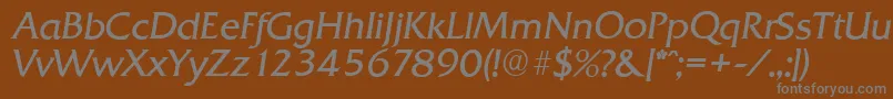 Шрифт QuadratserialLightItalic – серые шрифты на коричневом фоне