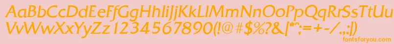 QuadratserialLightItalic Font – Orange Fonts on Pink Background