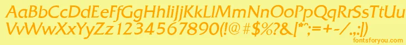 fuente QuadratserialLightItalic – Fuentes Naranjas Sobre Fondo Amarillo