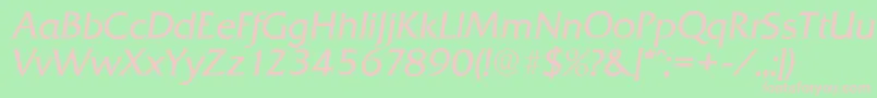 QuadratserialLightItalic Font – Pink Fonts on Green Background