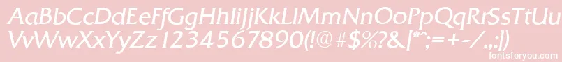 QuadratserialLightItalic Font – White Fonts on Pink Background