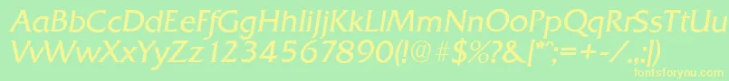 Шрифт QuadratserialLightItalic – жёлтые шрифты на зелёном фоне
