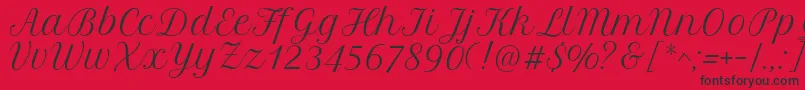 PetitformalscriptRegular Font – Black Fonts on Red Background
