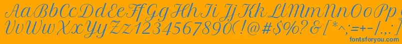 PetitformalscriptRegular Font – Blue Fonts on Orange Background