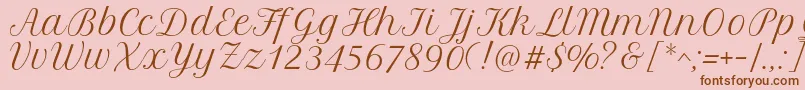 PetitformalscriptRegular Font – Brown Fonts on Pink Background