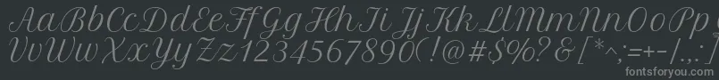 PetitformalscriptRegular Font – Gray Fonts on Black Background