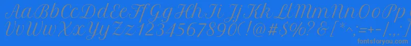 fuente PetitformalscriptRegular – Fuentes Grises Sobre Fondo Azul