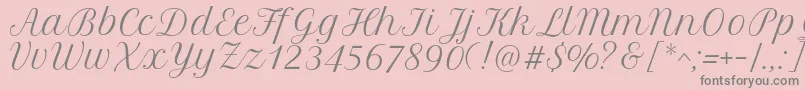 PetitformalscriptRegular Font – Gray Fonts on Pink Background