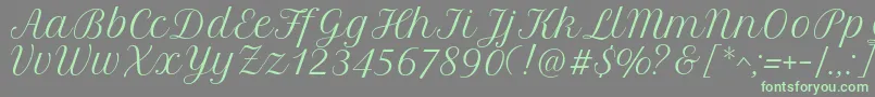 PetitformalscriptRegular Font – Green Fonts on Gray Background
