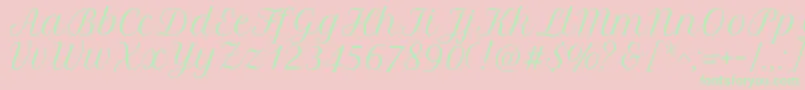 フォントPetitformalscriptRegular – ピンクの背景に緑の文字