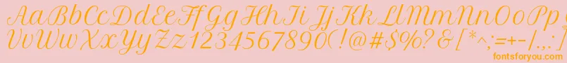 PetitformalscriptRegular Font – Orange Fonts on Pink Background