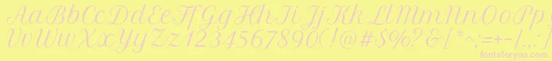 PetitformalscriptRegular Font – Pink Fonts on Yellow Background