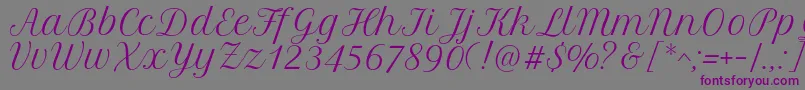 PetitformalscriptRegular Font – Purple Fonts on Gray Background