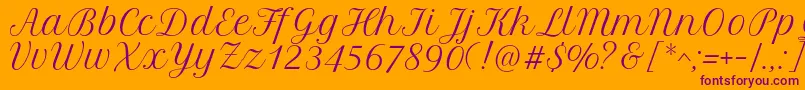 PetitformalscriptRegular Font – Purple Fonts on Orange Background
