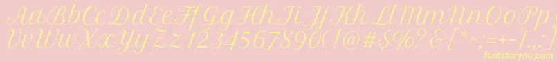En savoir plus sur la police PetitformalscriptRegular Police PetitformalscriptRegular – polices jaunes sur fond rose
