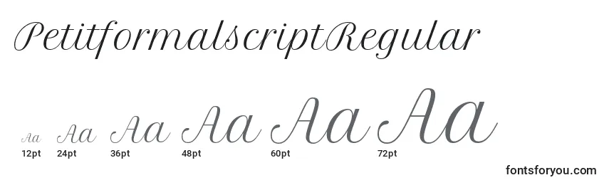 PetitformalscriptRegular Font Sizes