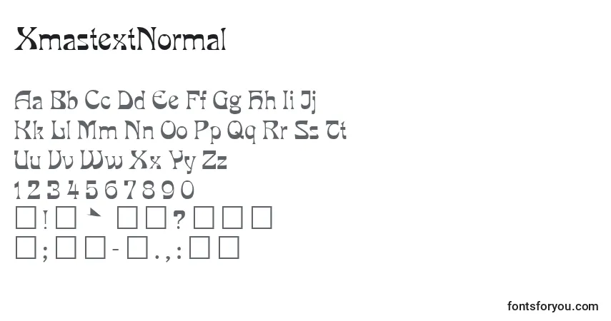 Czcionka XmastextNormal – alfabet, cyfry, specjalne znaki