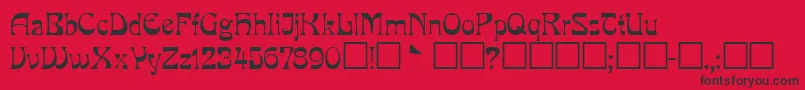 XmastextNormal Font – Black Fonts on Red Background