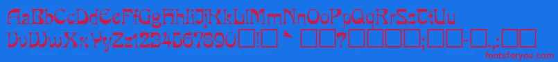 XmastextNormal Font – Red Fonts on Blue Background