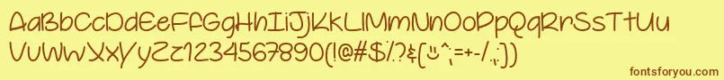 YoureSoCoolTtf Font – Brown Fonts on Yellow Background