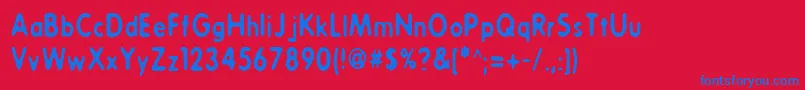 Whoosit Font – Blue Fonts on Red Background