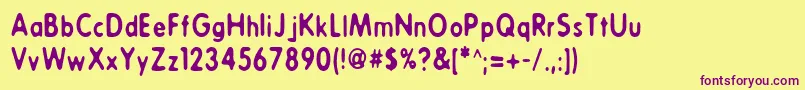 Whoosit Font – Purple Fonts on Yellow Background