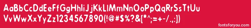 Whoosit Font – White Fonts on Red Background
