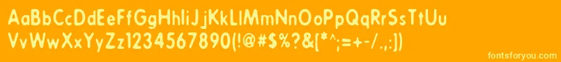 Whoosit Font – Yellow Fonts on Orange Background