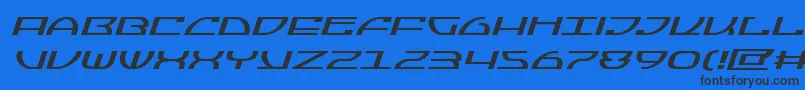Шрифт Jumptroopsexpandital – чёрные шрифты на синем фоне