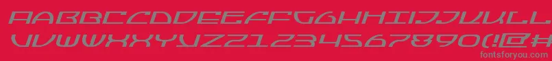 Jumptroopsexpandital-fontti – harmaat kirjasimet punaisella taustalla