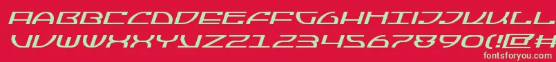Jumptroopsexpandital-Schriftart – Grüne Schriften auf rotem Hintergrund