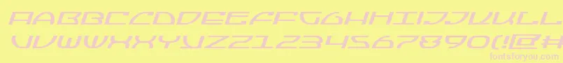 フォントJumptroopsexpandital – ピンクのフォント、黄色の背景