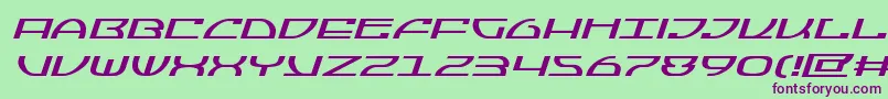 Jumptroopsexpandital Font – Purple Fonts on Green Background