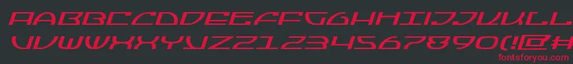 フォントJumptroopsexpandital – 黒い背景に赤い文字