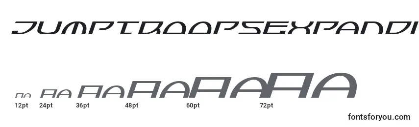 Jumptroopsexpandital Font Sizes