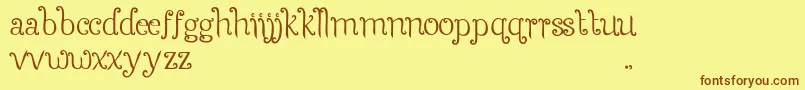 SeasonsSpring Font – Brown Fonts on Yellow Background