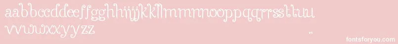 SeasonsSpring-Schriftart – Weiße Schriften auf rosa Hintergrund