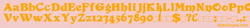 DuvallBold-Schriftart – Orangefarbene Schriften auf rosa Hintergrund