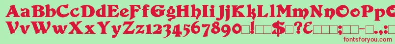 DuvallBold Font – Red Fonts on Green Background